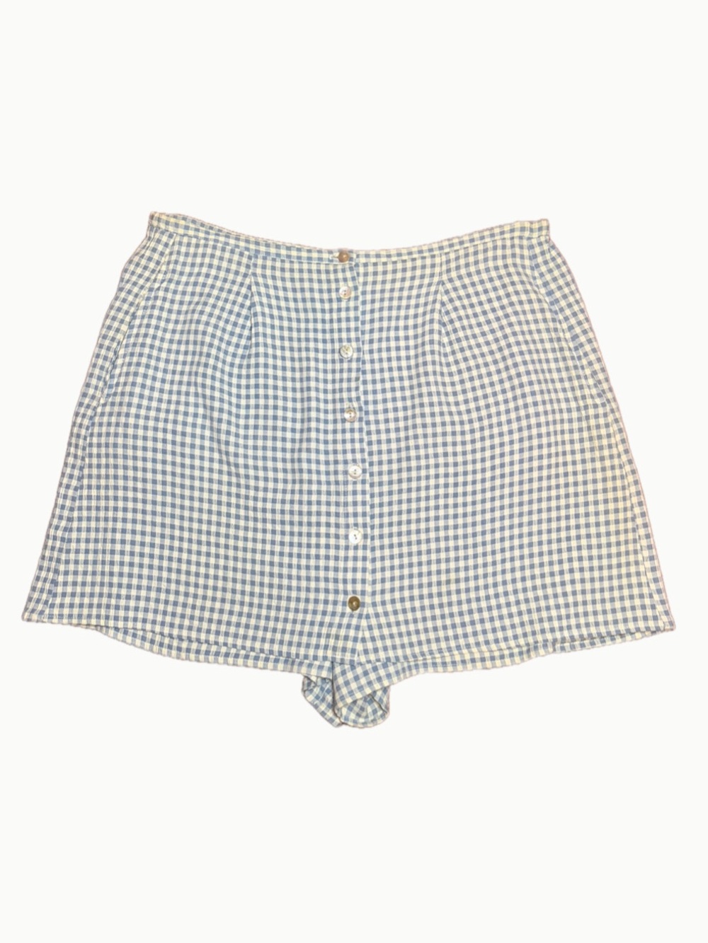🌐Vintage Gingham Button-Front Skort🌐